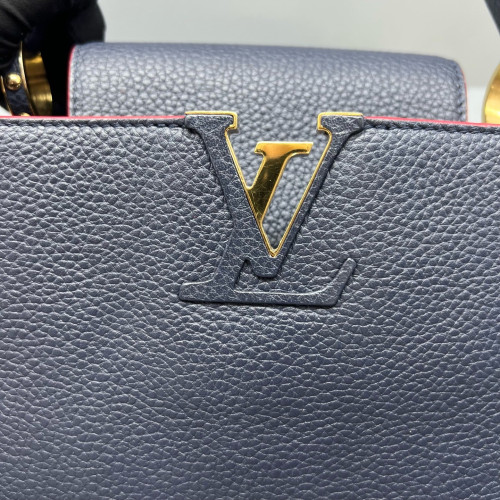 Louis Vuitton Capucines PM Calfskin Dark Blue