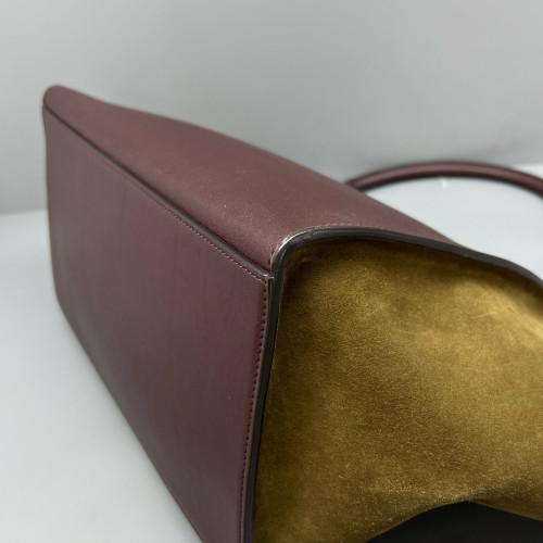 Celine Large Trapeze Suede Calfskin Black Brown Green