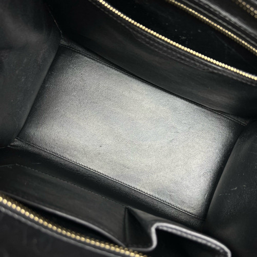 Celine Mini Luggage Calfskin Suede Black Beige Blue