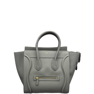 Celine Mini Luggage Grained Calfskin Grey