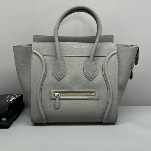 Celine Mini Luggage Grained Calfskin Grey
