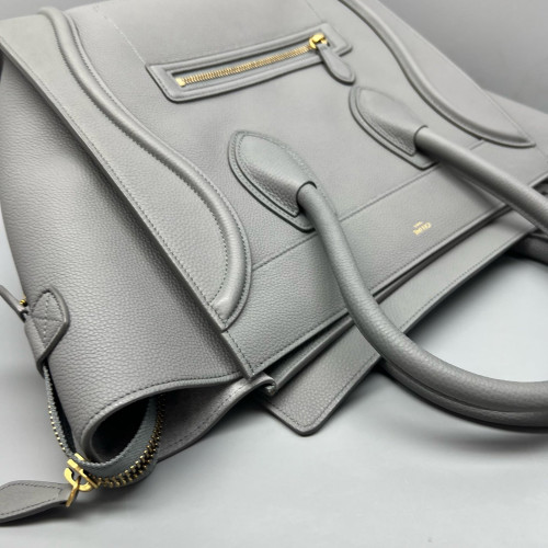 Celine Mini Luggage Grained Calfskin Grey