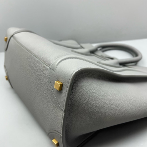 Celine Mini Luggage Grained Calfskin Grey