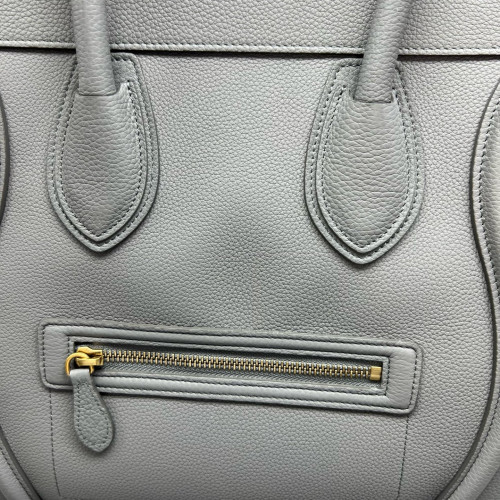 Celine Mini Luggage Grained Calfskin Grey