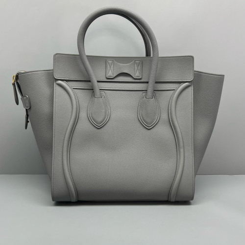 Celine Mini Luggage Grained Calfskin Grey