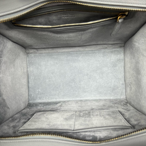 Celine Mini Luggage Grained Calfskin Grey