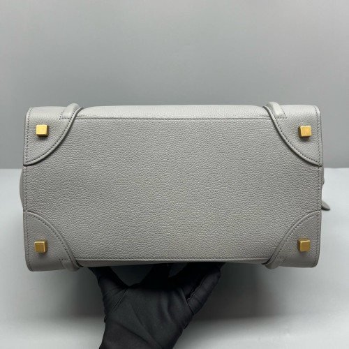 Celine Mini Luggage Grained Calfskin Grey