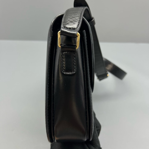 Celine Triomphe Medium Triomphe Shoulder Bag Smooth Calfskin Black