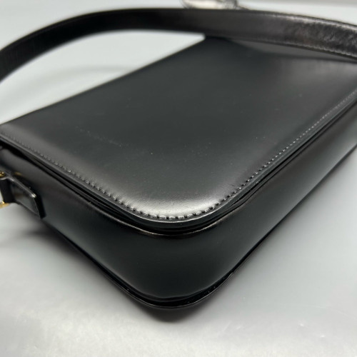 Celine Triomphe Medium Triomphe Shoulder Bag Smooth Calfskin Black