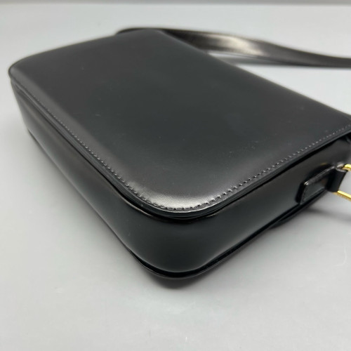 Celine Triomphe Medium Triomphe Shoulder Bag Smooth Calfskin Black