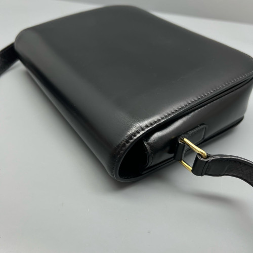 Celine Triomphe Medium Triomphe Shoulder Bag Smooth Calfskin Black