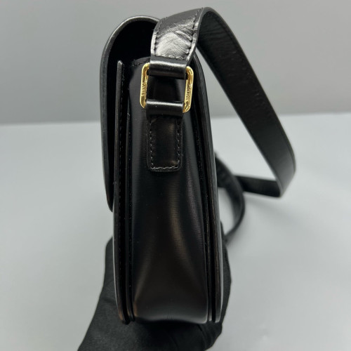 Celine Triomphe Medium Triomphe Shoulder Bag Smooth Calfskin Black