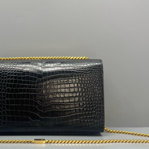 Yves Saint Laurent Medium Kate Crossbody Bag Calfskin Crocodile Embossed Black Yves Saint Laurent Medium Kate Crossbody Bag Calfskin Crocodile Embossed Black