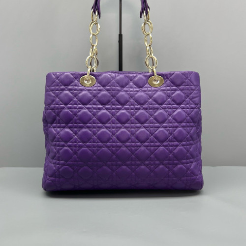 Dior Cannage Tote Bag Calfskin Purple