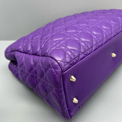 Dior Cannage Tote Bag Calfskin Purple