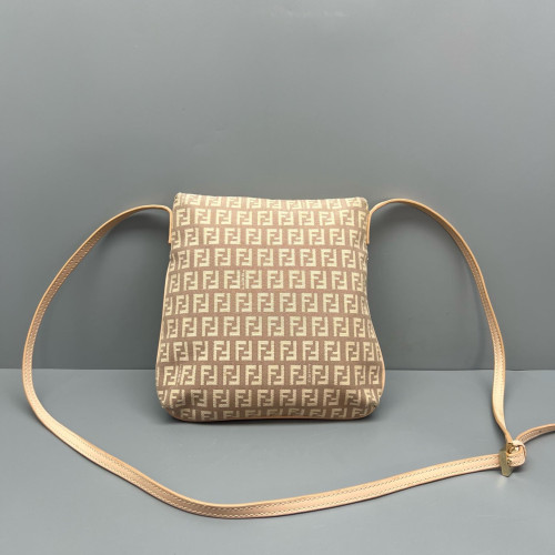 Fendi Crossbody Bag Zucca Calfskin Beige Light Tan Fendi Crossbody Bag Zucca Calfskin Beige Light Tan