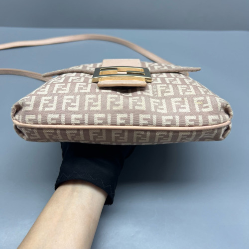 Fendi Crossbody Bag Zucca Calfskin Beige Light Tan Fendi Crossbody Bag Zucca Calfskin Beige Light Tan