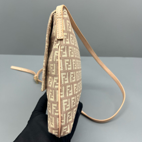 Fendi Crossbody Bag Zucca Calfskin Beige Light Tan Fendi Crossbody Bag Zucca Calfskin Beige Light Tan