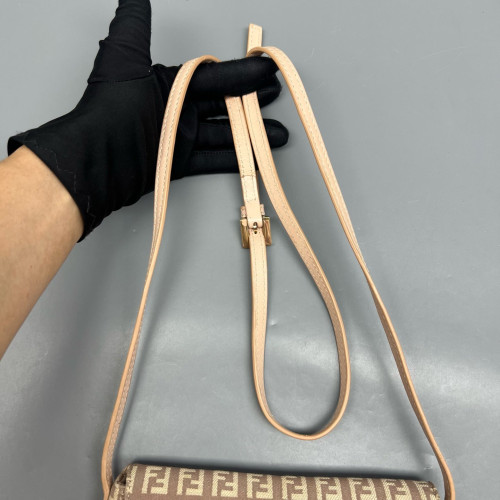 Fendi Crossbody Bag Zucca Calfskin Beige Light Tan Fendi Crossbody Bag Zucca Calfskin Beige Light Tan