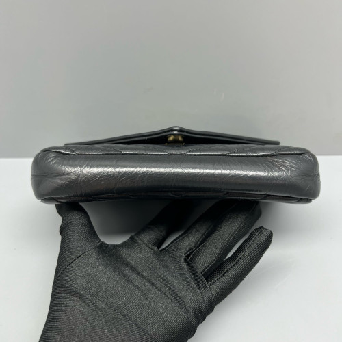 Yves Saint Laurent Mini College Pull Up Leather Black