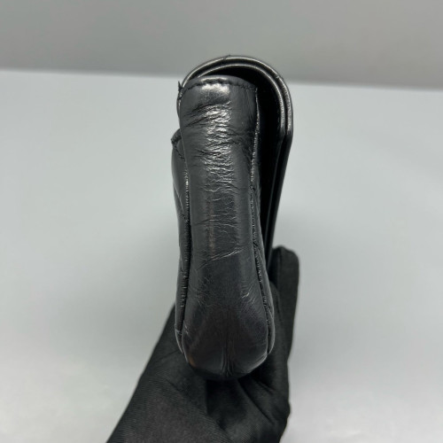 Yves Saint Laurent Mini College Pull Up Leather Black