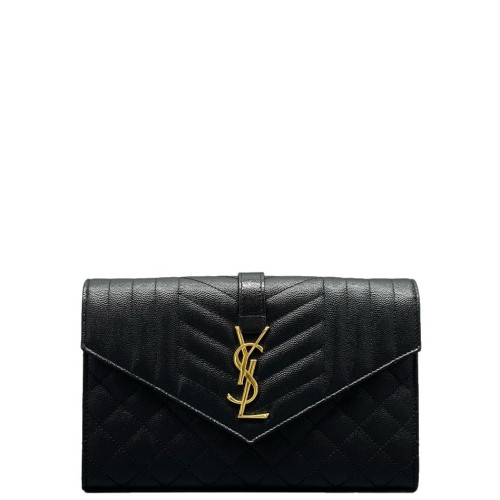 Yves Saint Laurent Envelope Wallet On Chain Caviar Black