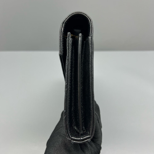 Yves Saint Laurent Envelope Wallet On Chain Caviar Black