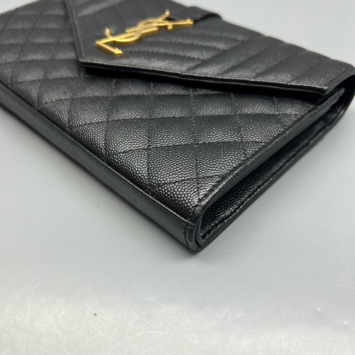Yves Saint Laurent Envelope Wallet On Chain Caviar Black