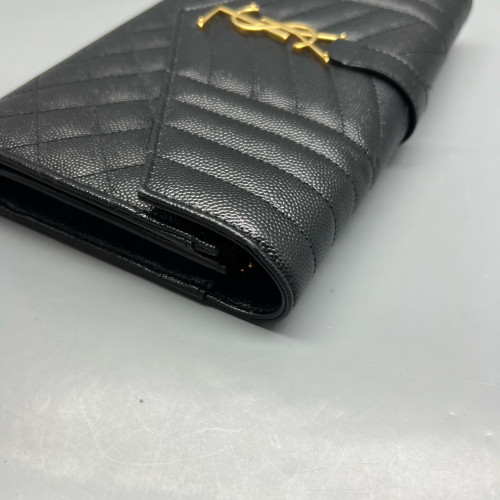 Yves Saint Laurent Envelope Wallet On Chain Caviar Black