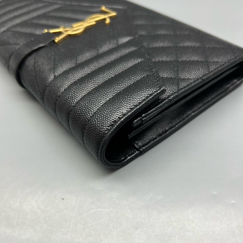 Yves Saint Laurent Envelope Wallet On Chain Caviar Black