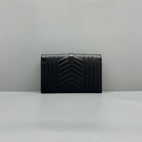 Yves Saint Laurent Envelope Wallet On Chain Caviar Black