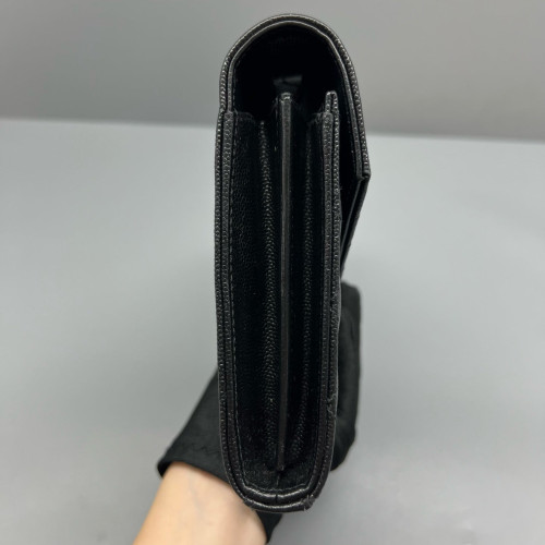 Yves Saint Laurent Envelope Wallet On Chain Caviar Black