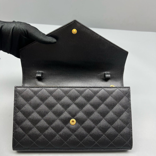 Yves Saint Laurent Envelope Wallet On Chain Caviar Black