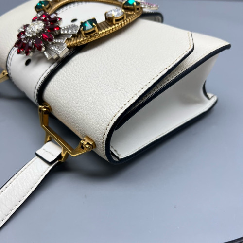 Miu Miu Crystal Embellished Madras Shoulder Calfskin White Miu Miu Crystal Embellished Madras Shoulder Calfskin White