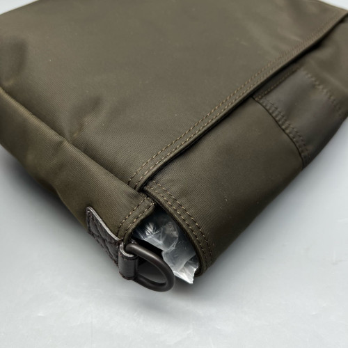 Fendi Messenger Nylon Calfskin Dark Green Dark Brown