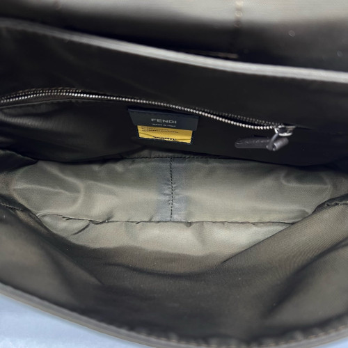 Fendi Messenger Nylon Calfskin Dark Green Dark Brown