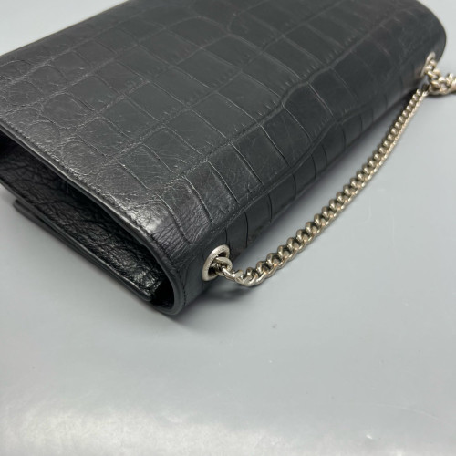 Yves Saint Laurent Medium Kate Crossbody Bag Calfskin Crocodile Embossed Black Yves Saint Laurent Medium Kate Crossbody Bag Calfskin Crocodile Embossed Black