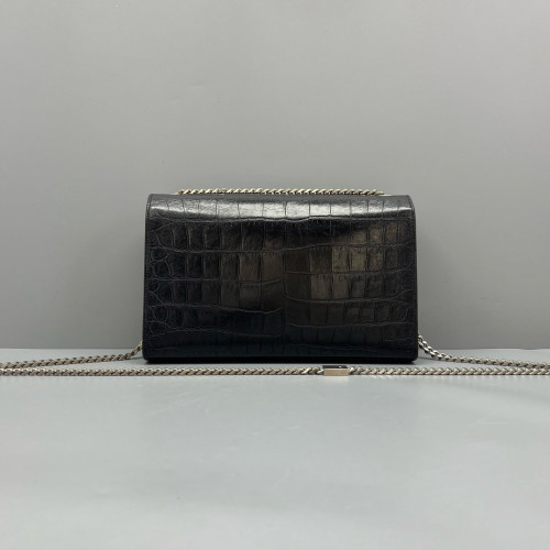 Yves Saint Laurent Medium Kate Crossbody Bag Calfskin Crocodile Embossed Black Yves Saint Laurent Medium Kate Crossbody Bag Calfskin Crocodile Embossed Black