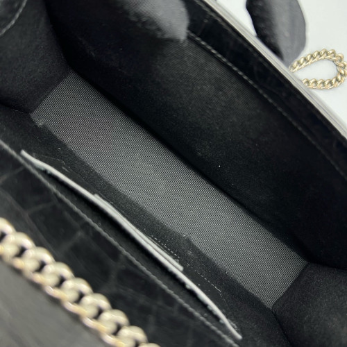 Yves Saint Laurent Medium Kate Crossbody Bag Calfskin Crocodile Embossed Black Yves Saint Laurent Medium Kate Crossbody Bag Calfskin Crocodile Embossed Black