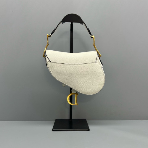 Dior Small Saddle Bag Calfskin White
