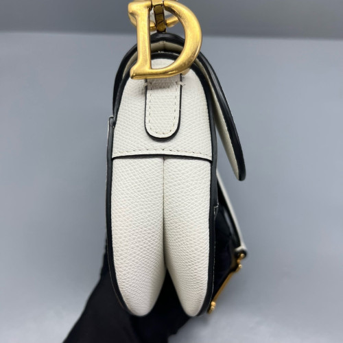 Dior Small Saddle Bag Calfskin White