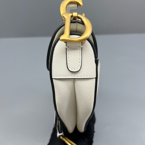 Dior Small Saddle Bag Calfskin White