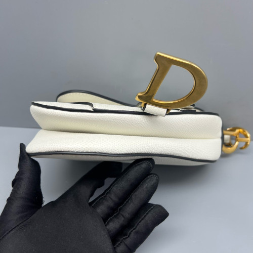 Dior Small Saddle Bag Calfskin White