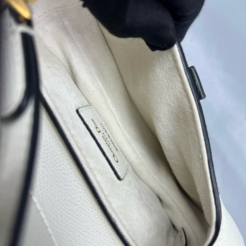 Dior Small Saddle Bag Calfskin White