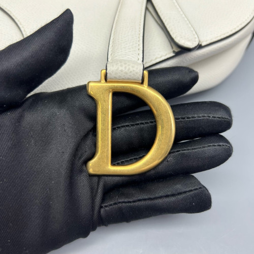 Dior Small Saddle Bag Calfskin White