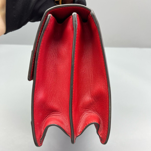 Gucci Bamboo Mini Dionysus Top Handle Bag Calfskin Red White Blue