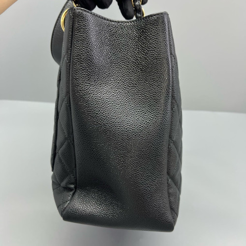 Chanel Quilted Grand Shopping Tote Gst Calfskin Black