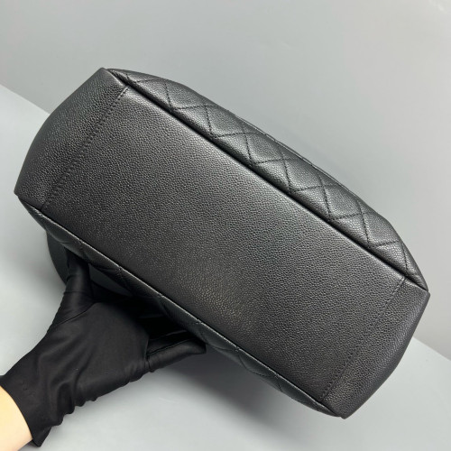 Chanel Quilted Grand Shopping Tote Gst Calfskin Black