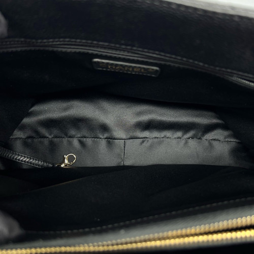 Chanel Quilted Grand Shopping Tote Gst Calfskin Black