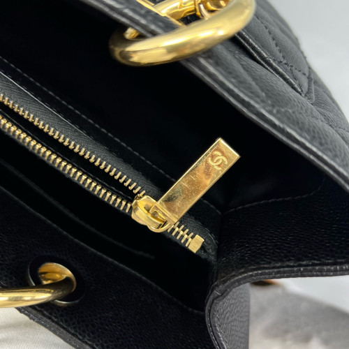 Chanel Quilted Grand Shopping Tote Gst Calfskin Black